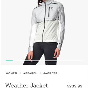 BRAND NEW On Running Weather Jacket Grey/White XS